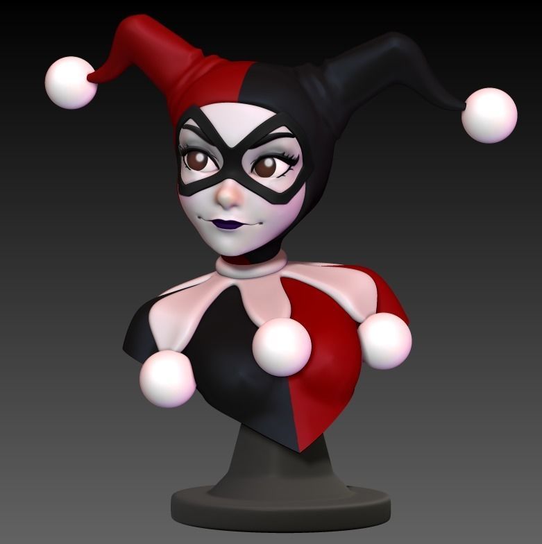 Bust Posed - Harley Quinn 3D print model_5