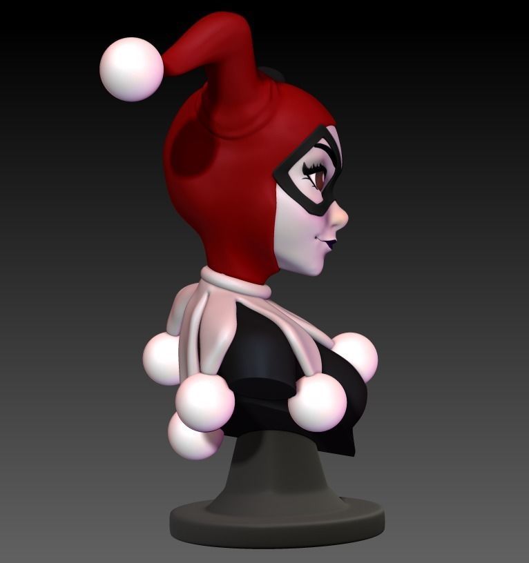 Bust Posed - Harley Quinn 3D print model_12