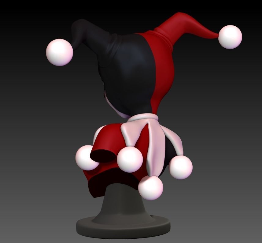 Bust Posed - Harley Quinn 3D print model_7