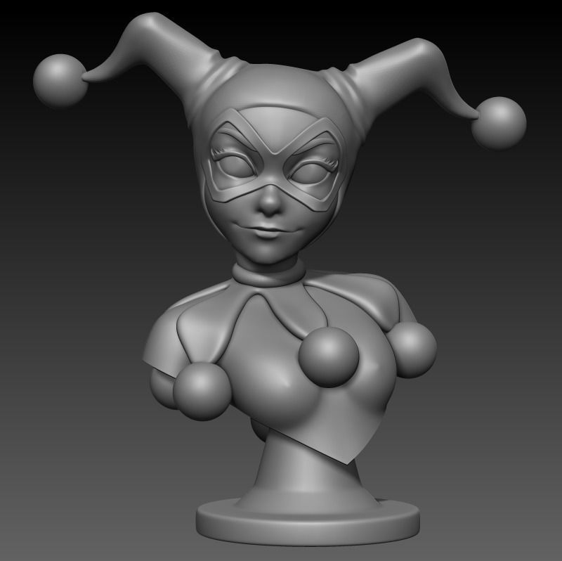 Bust Posed - Harley Quinn 3D print model_17