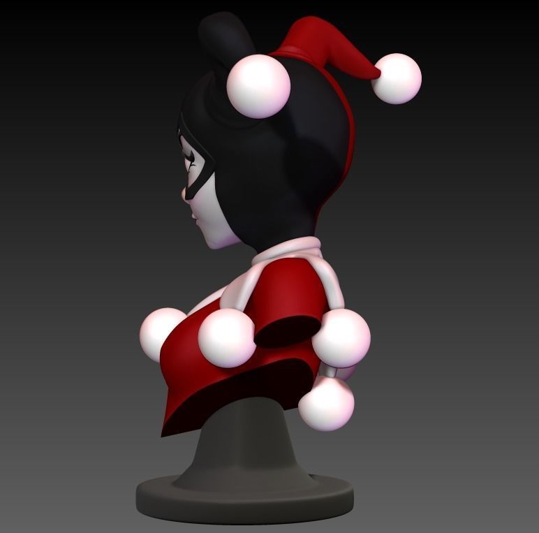 Bust Posed - Harley Quinn 3D print model_8