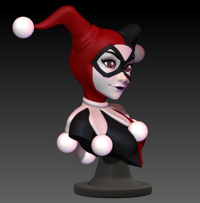 Bust Posed - Harley Quinn 3D print model_13