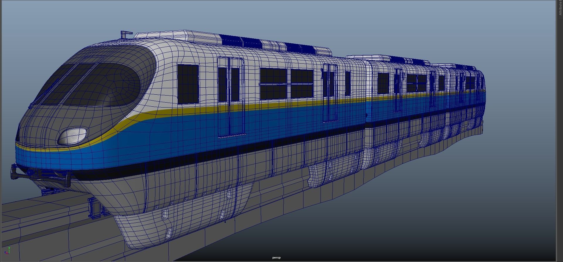 MonoRail loco train metro Palm Jumeirah Monorail Dubai Low-poly 3D model_6