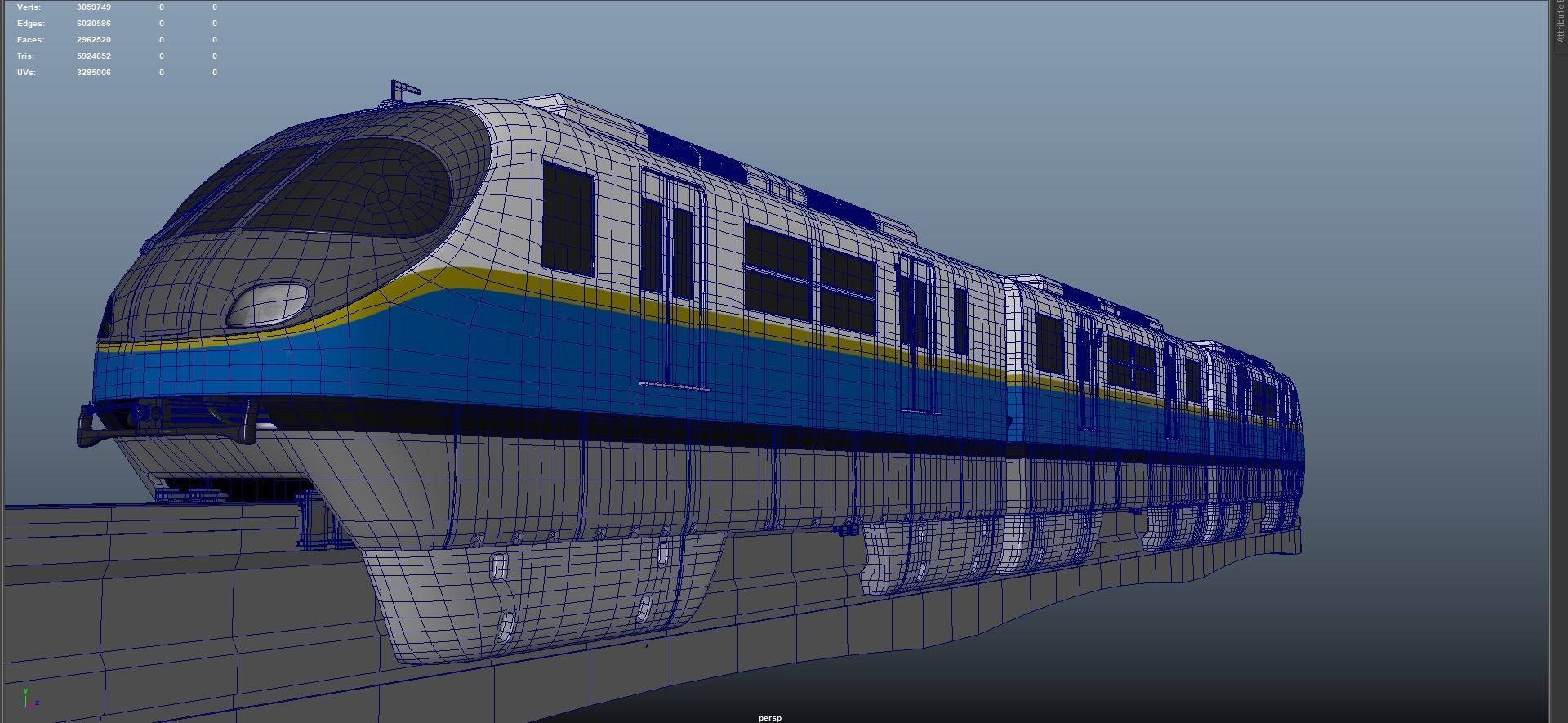 MonoRail loco train metro Palm Jumeirah Monorail Dubai Low-poly 3D model_3