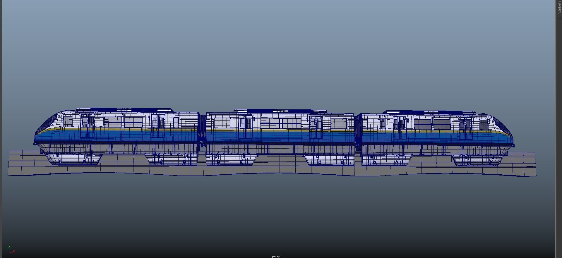 MonoRail loco train metro Palm Jumeirah Monorail Dubai Low-poly 3D model_5