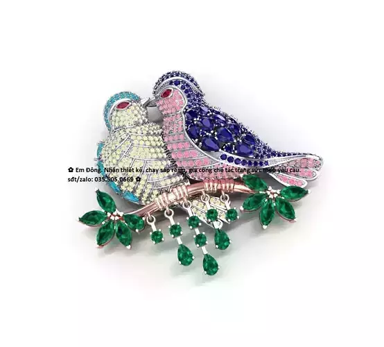 Couple bird love Shirt brooch