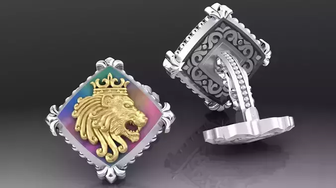 Zodiac signs Cufflinks Lion