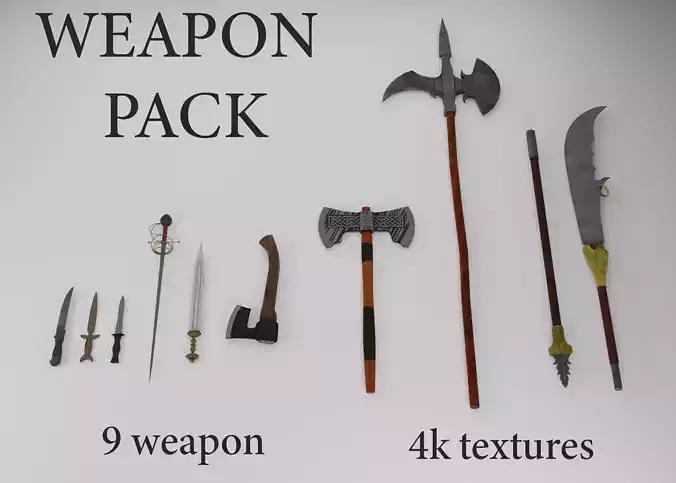 Weapon low-poly set