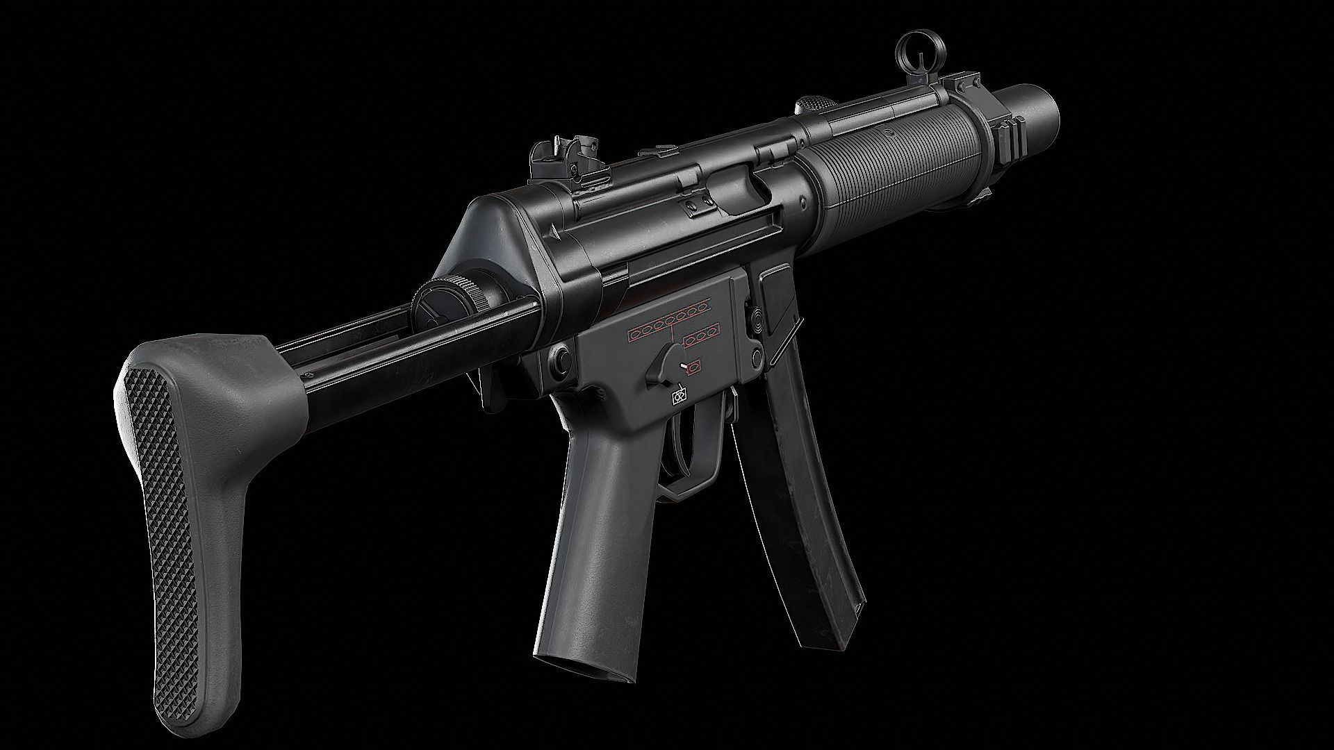 MP5SD gun Low-poly 3D model_3
