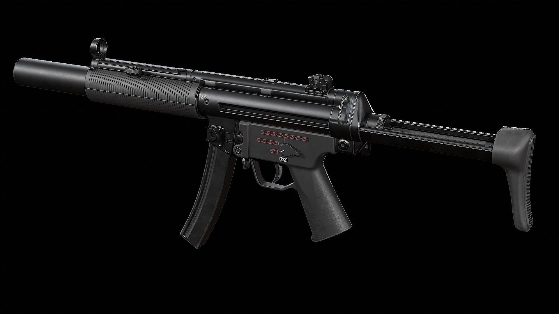 MP5SD gun Low-poly 3D model_11