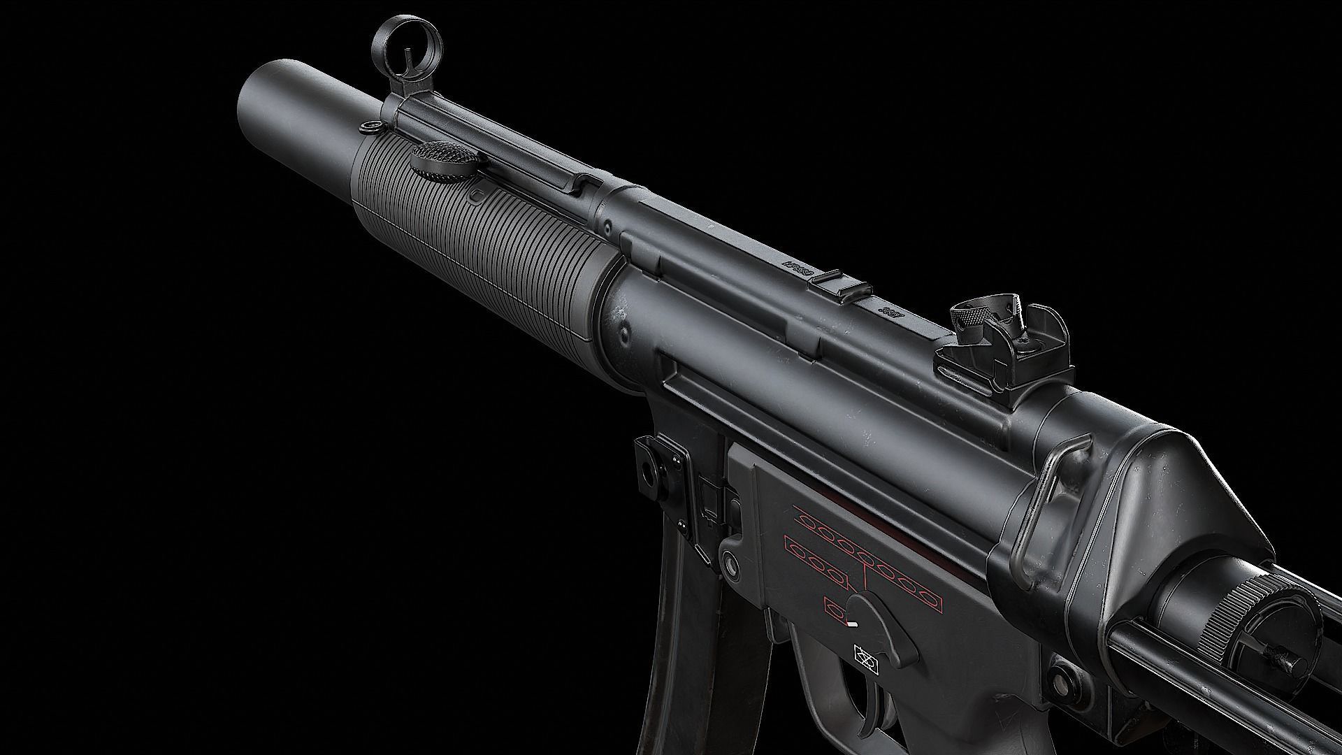 MP5SD gun Low-poly 3D model_7