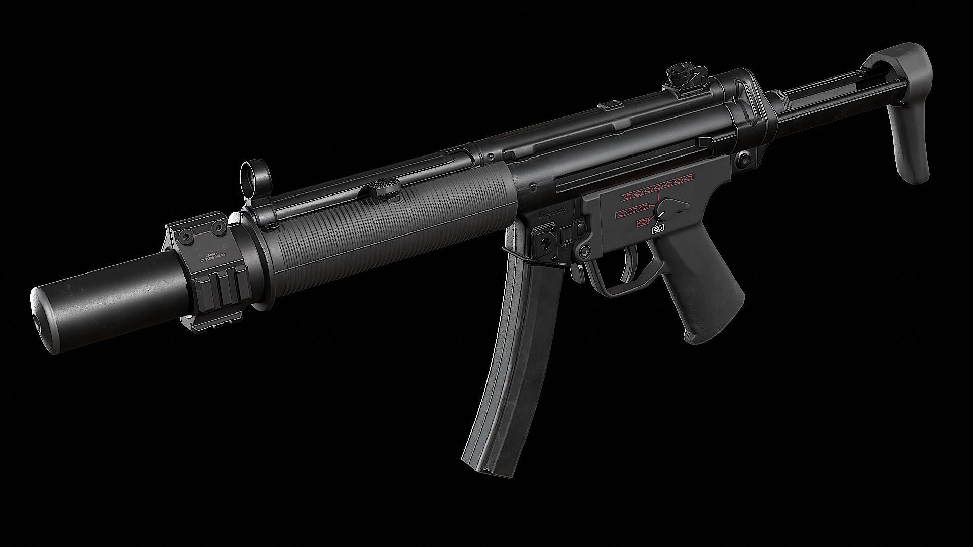 MP5SD gun Low-poly 3D model_10