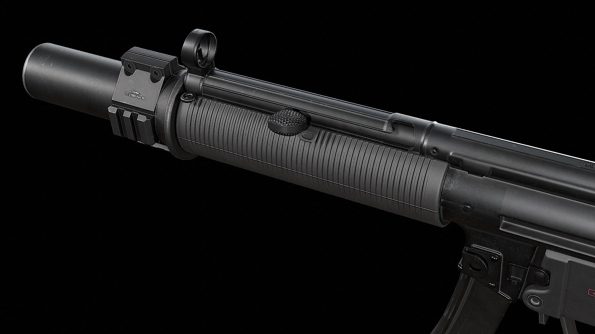 MP5SD gun Low-poly 3D model_1