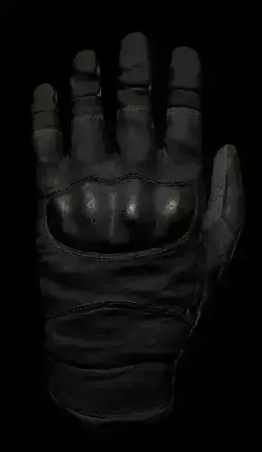 Black Military Tactical Glove Low-poly 3D model