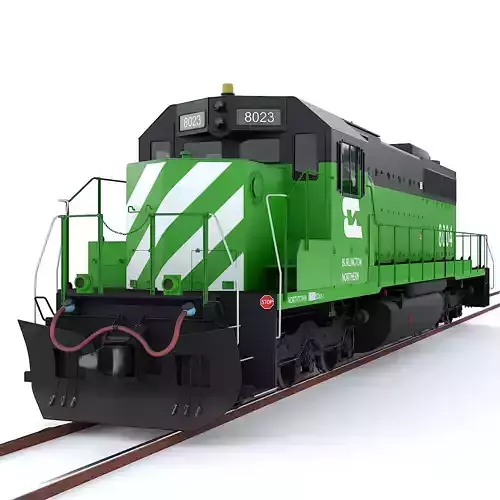 Locomotive EMD SD40-2 Burlington Northern Low-poly 3D model