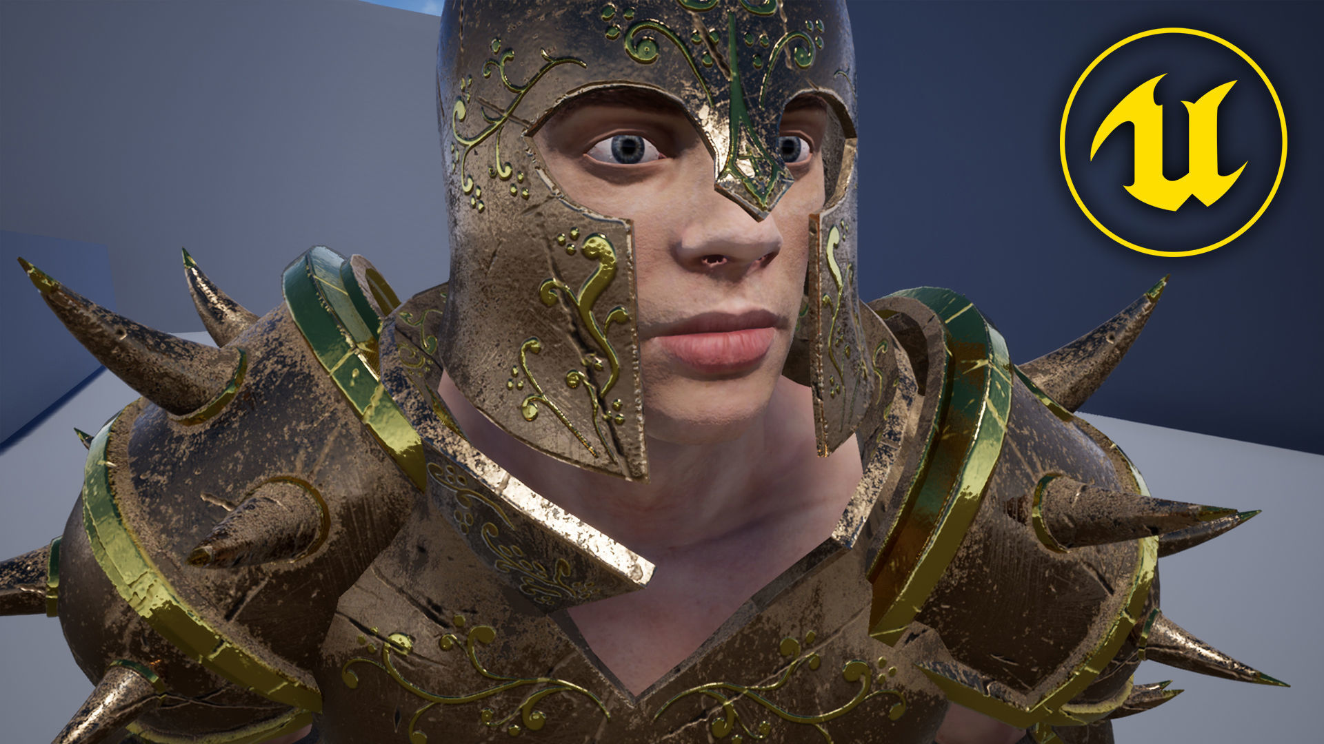 Knight Warrior Character With Modular Armor Parts Unreal Engine Low-poly 3D model_9