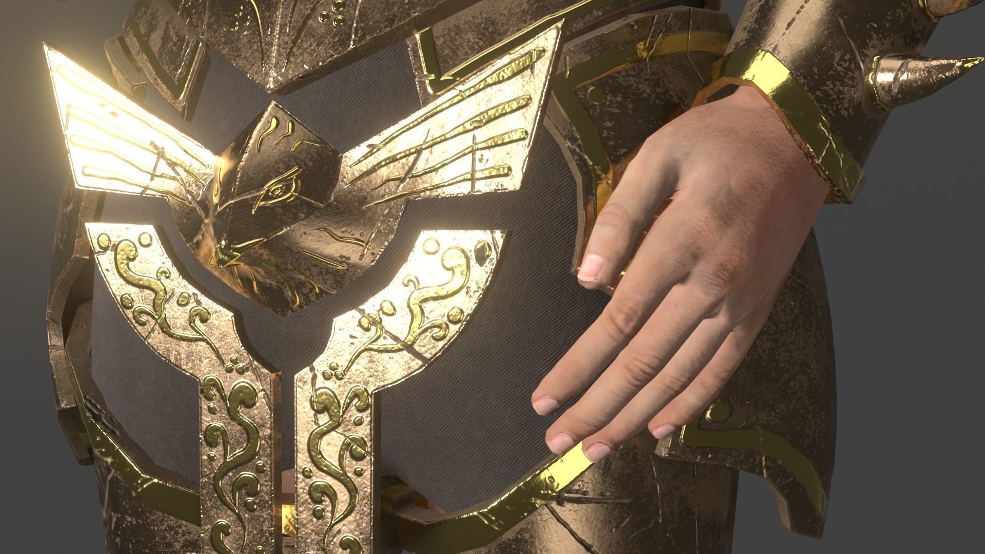 Knight Warrior Character With Modular Armor Parts Unreal Engine Low-poly 3D model_3