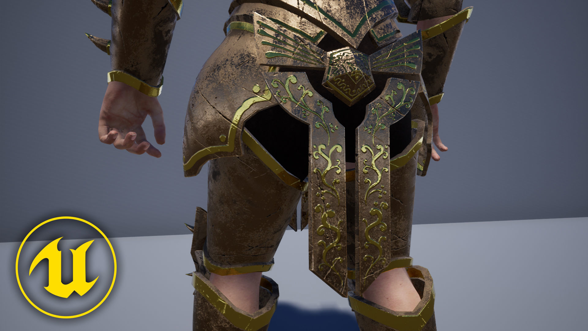 Knight Warrior Character With Modular Armor Parts Unreal Engine Low-poly 3D model_14