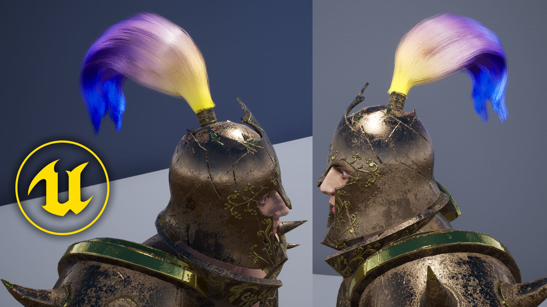 Knight Warrior Character With Modular Armor Parts Unreal Engine Low-poly 3D model_16