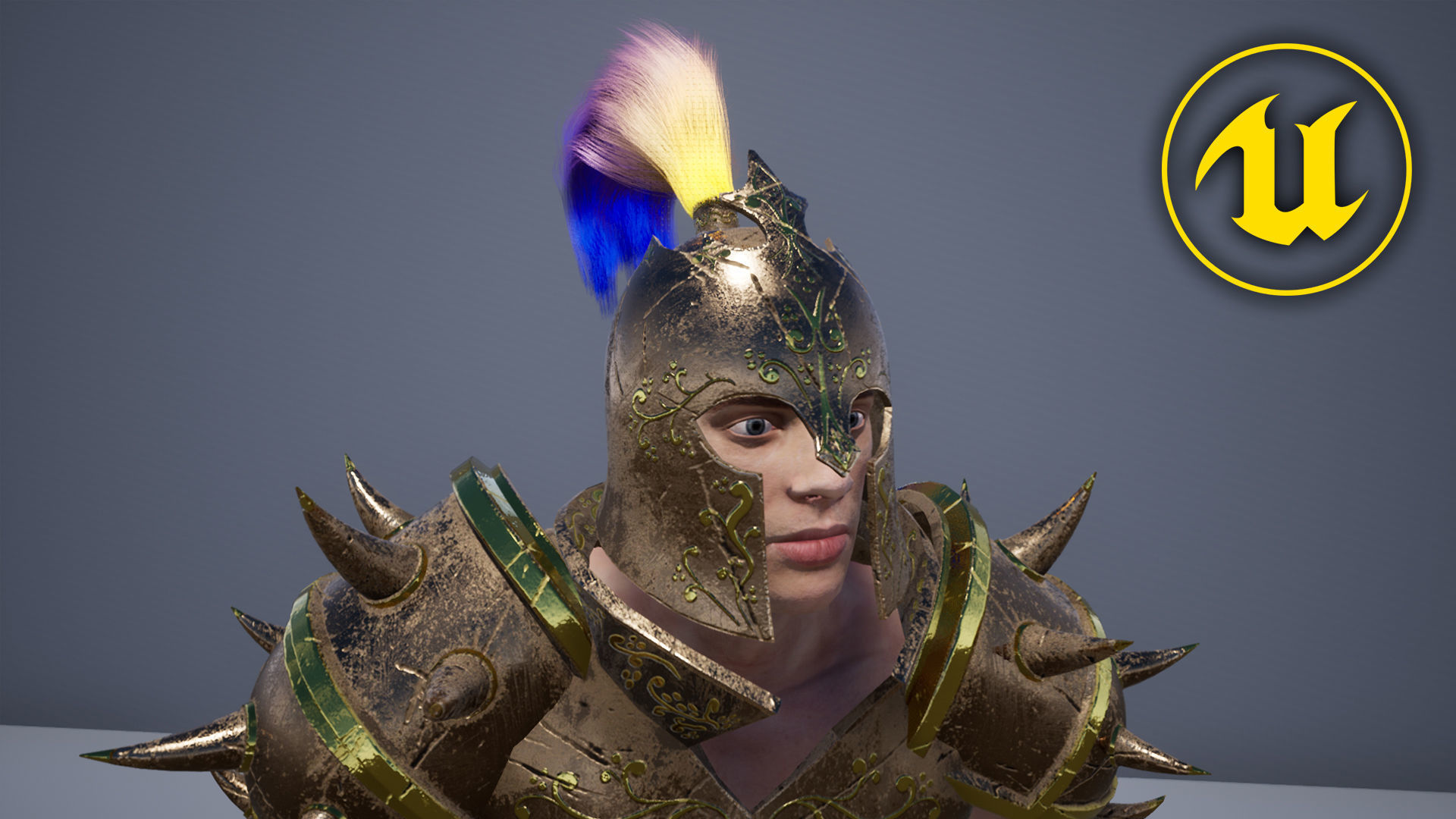 Knight Warrior Character With Modular Armor Parts Unreal Engine Low-poly 3D model_8