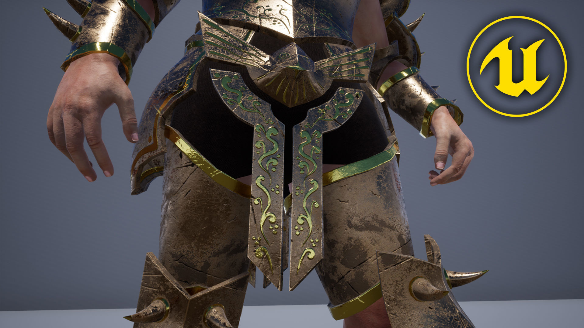 Knight Warrior Character With Modular Armor Parts Unreal Engine Low-poly 3D model_11