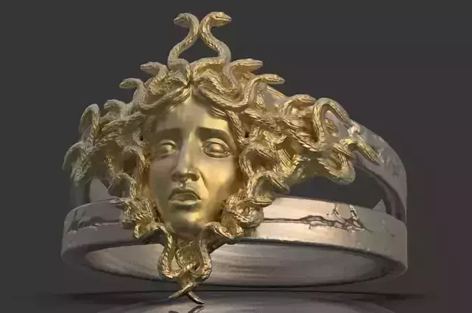 Gorgon Head Ring 