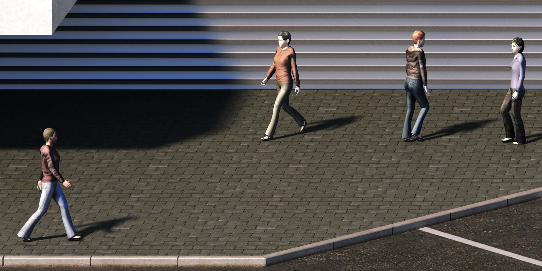Office building Day Night 3D model_4