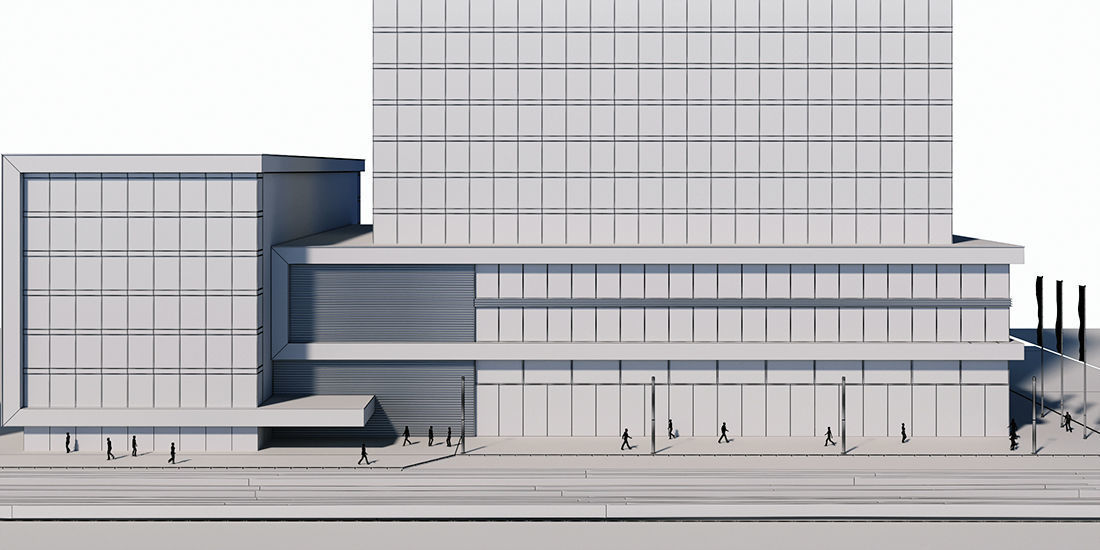Office building Day Night 3D model_3
