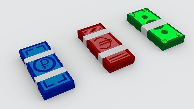 Money banknotes Low-poly 3D model
