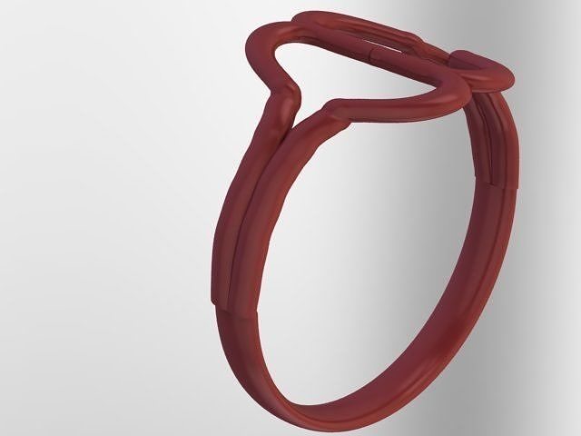 low red curve ring model 3d Low-poly 3D model