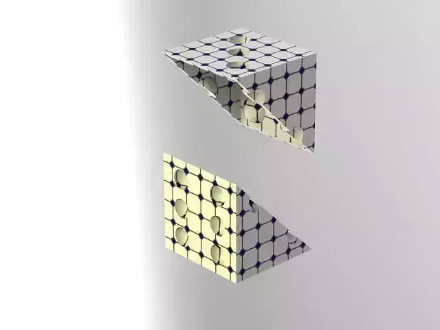 dice model 3d cube with two holes in it Low-poly 3D model