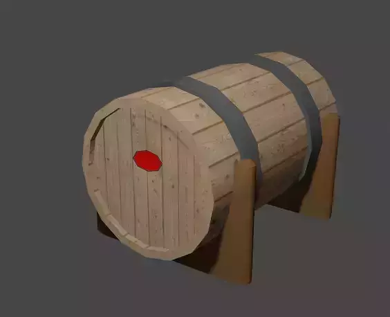 Barril de Sangue - Barrel of Blood Low-poly 3D model