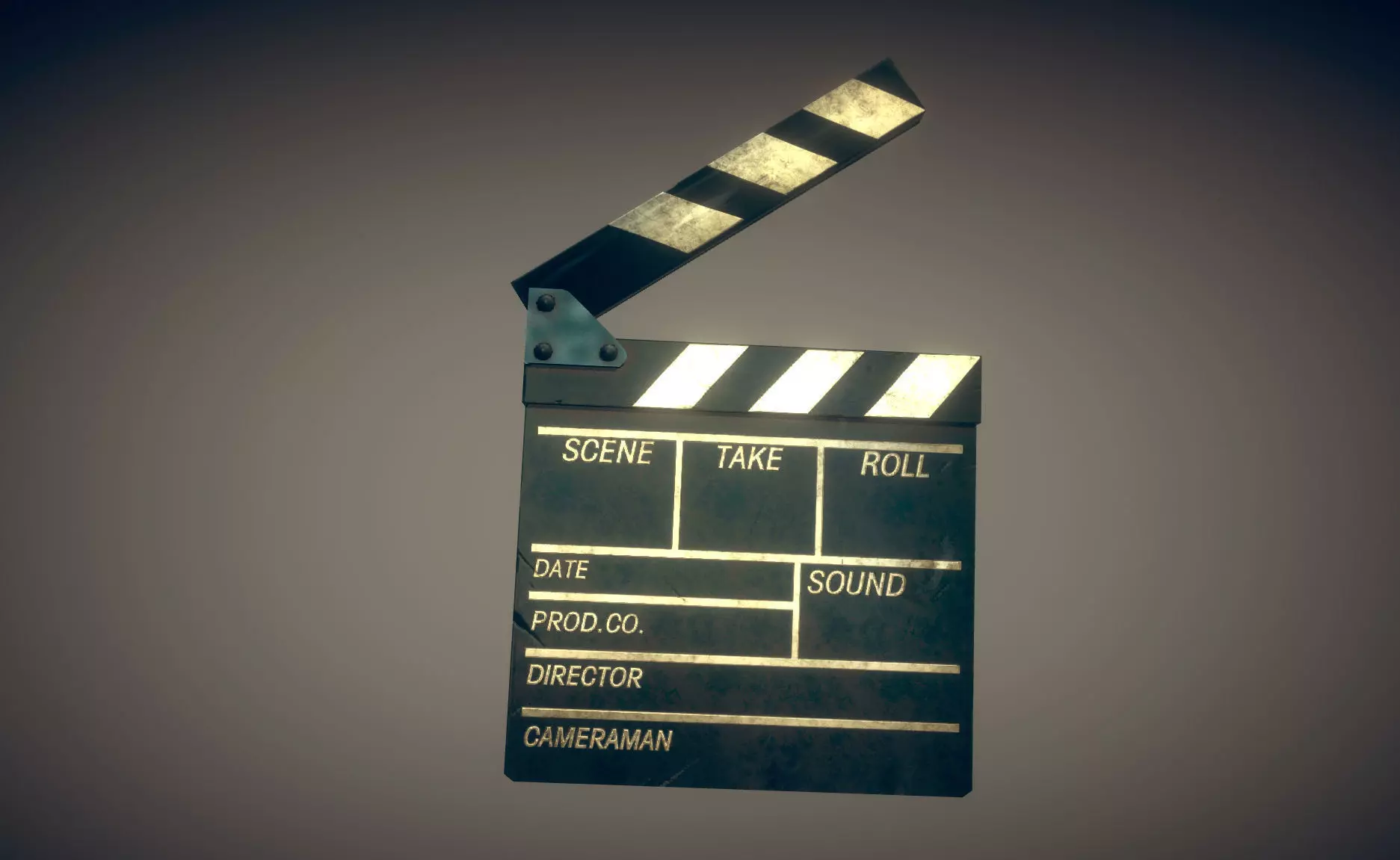Film clapper board Low-poly 3D model_0