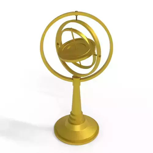 Gyroscope gold globe Free 3D model