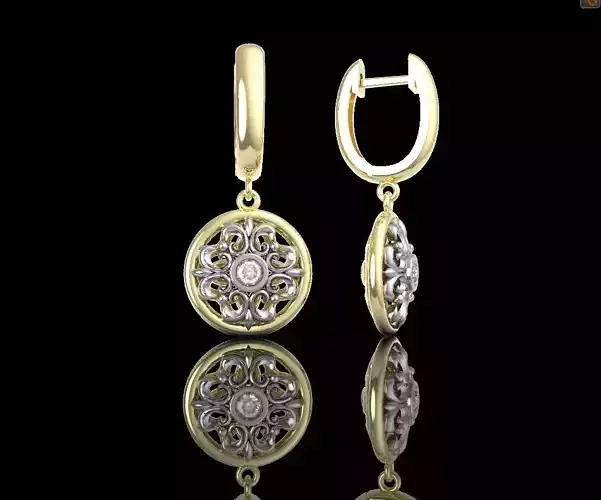 Exclusive diamond earrings with flower motif 