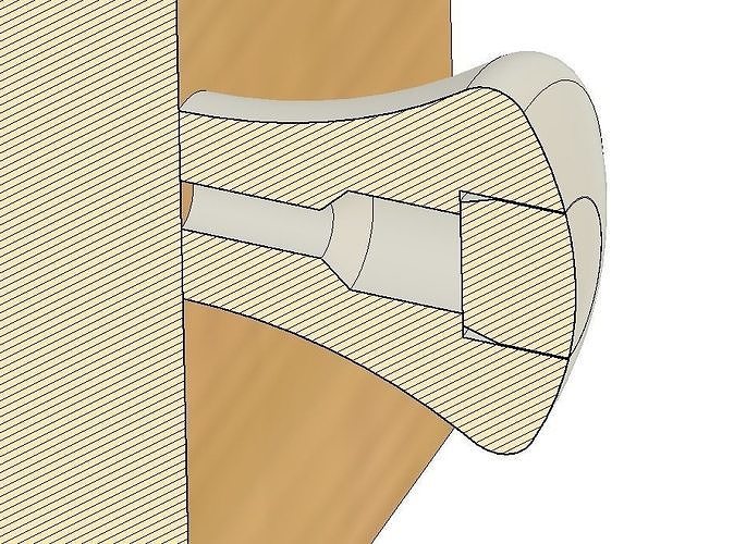 Wardrobe knob holder hook 3 different sizes 3D print model