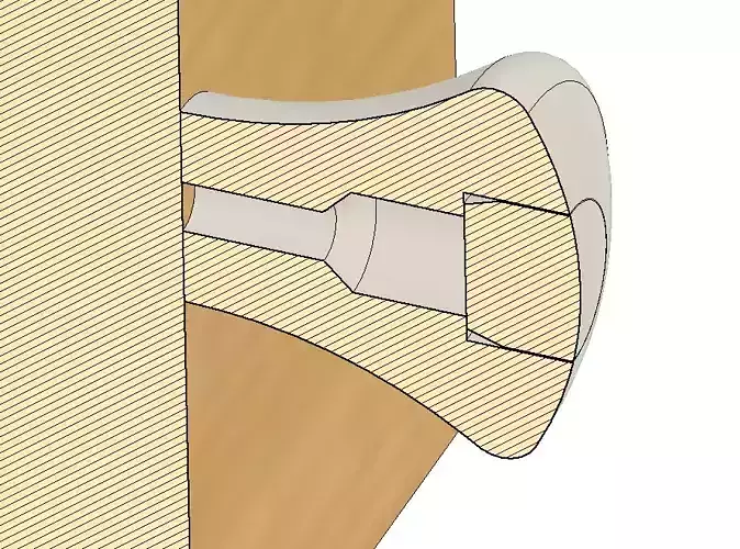 Wardrobe knob holder hook 3 different sizes 3D print model