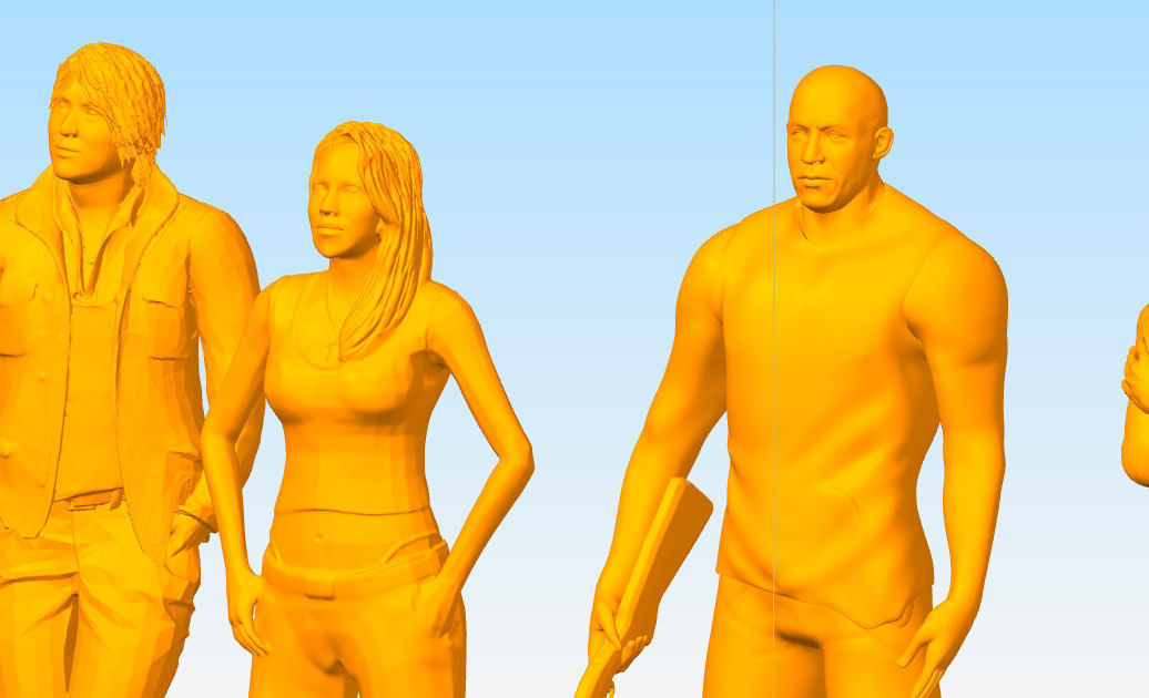 Pack  actors characters fast and furious 3D print model_1
