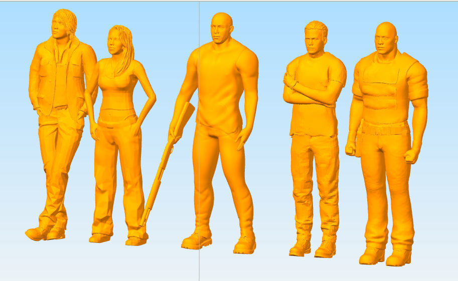 Pack  actors characters fast and furious 3D print model_2