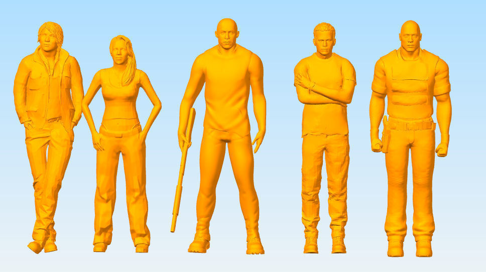 Pack  actors characters fast and furious 3D print model_3