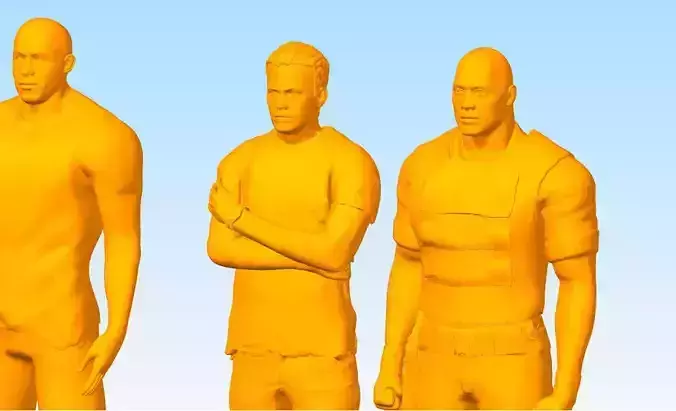 Pack  actors characters fast and furious 3D print model