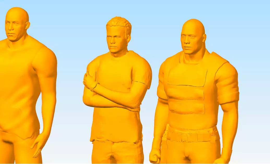 Pack  actors characters fast and furious 3D print model_0