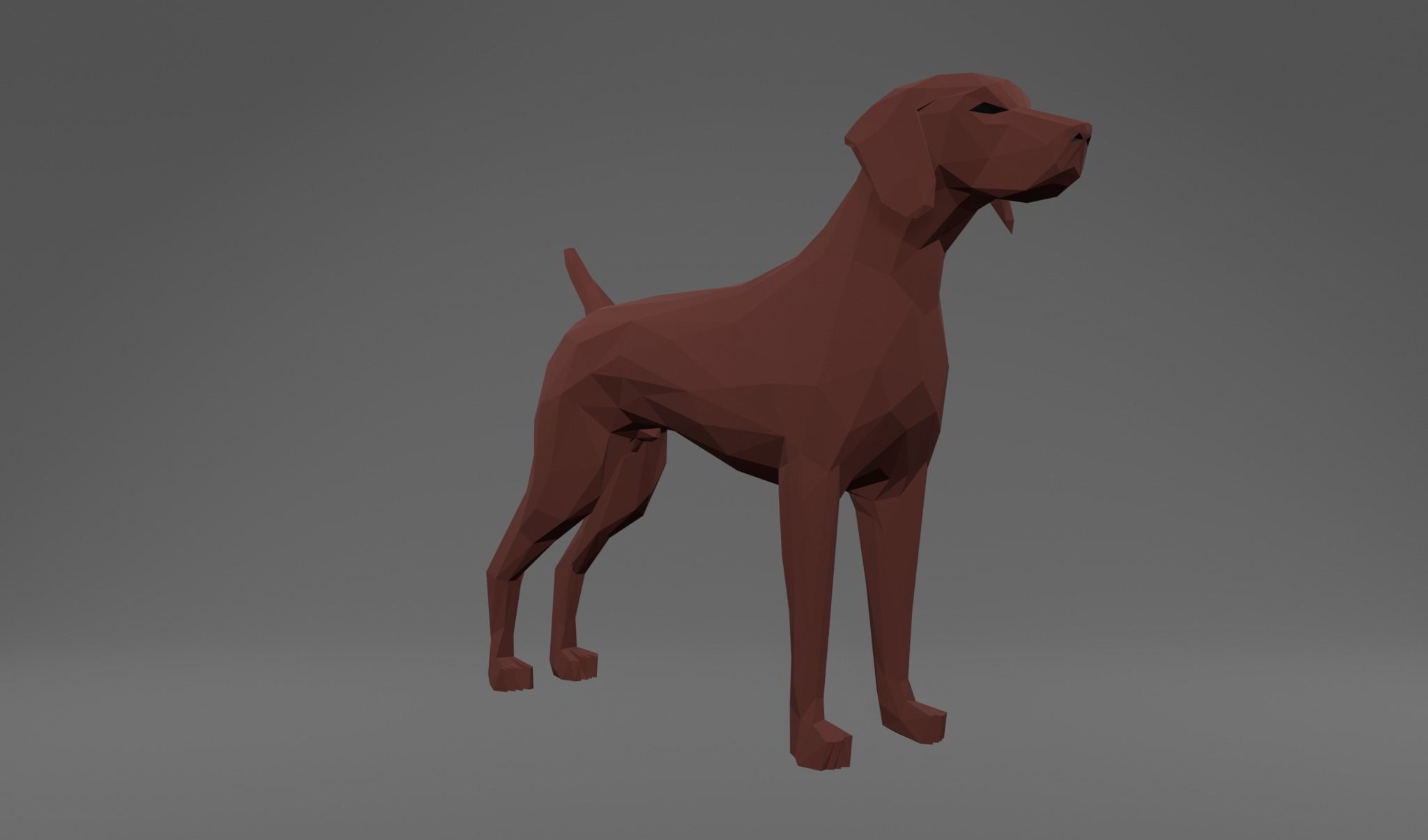 4 Dogs - Geman Shothaired - Braque allemand Lowpoly 3D print model_24
