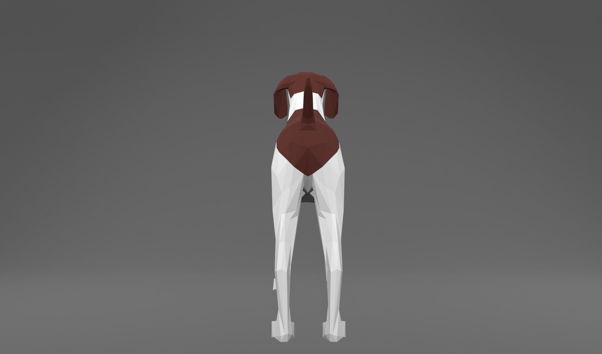 4 Dogs - Geman Shothaired - Braque allemand Lowpoly 3D print model_22