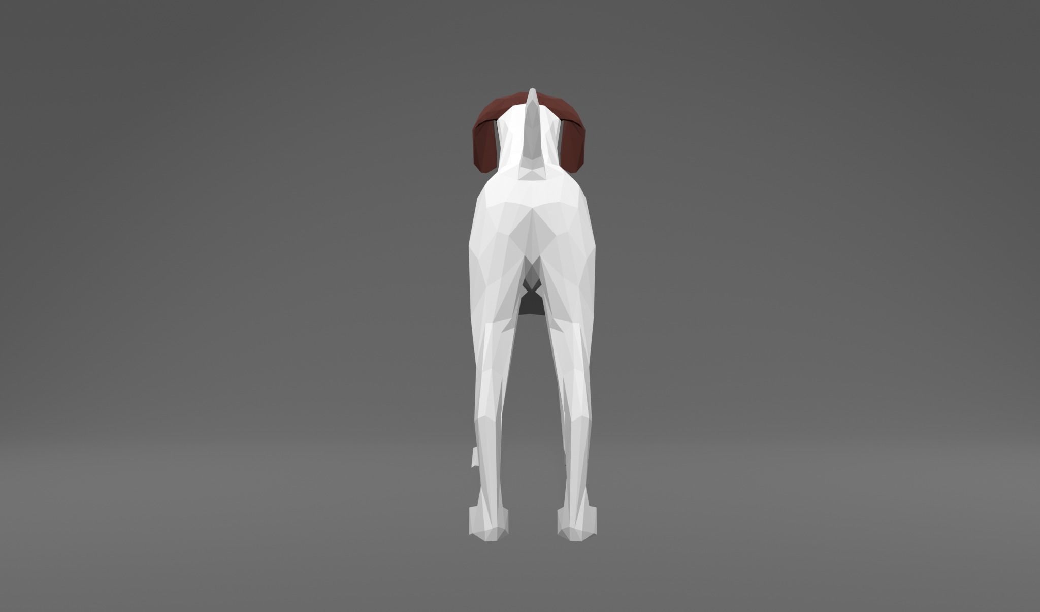 4 Dogs - Geman Shothaired - Braque allemand Lowpoly 3D print model_11