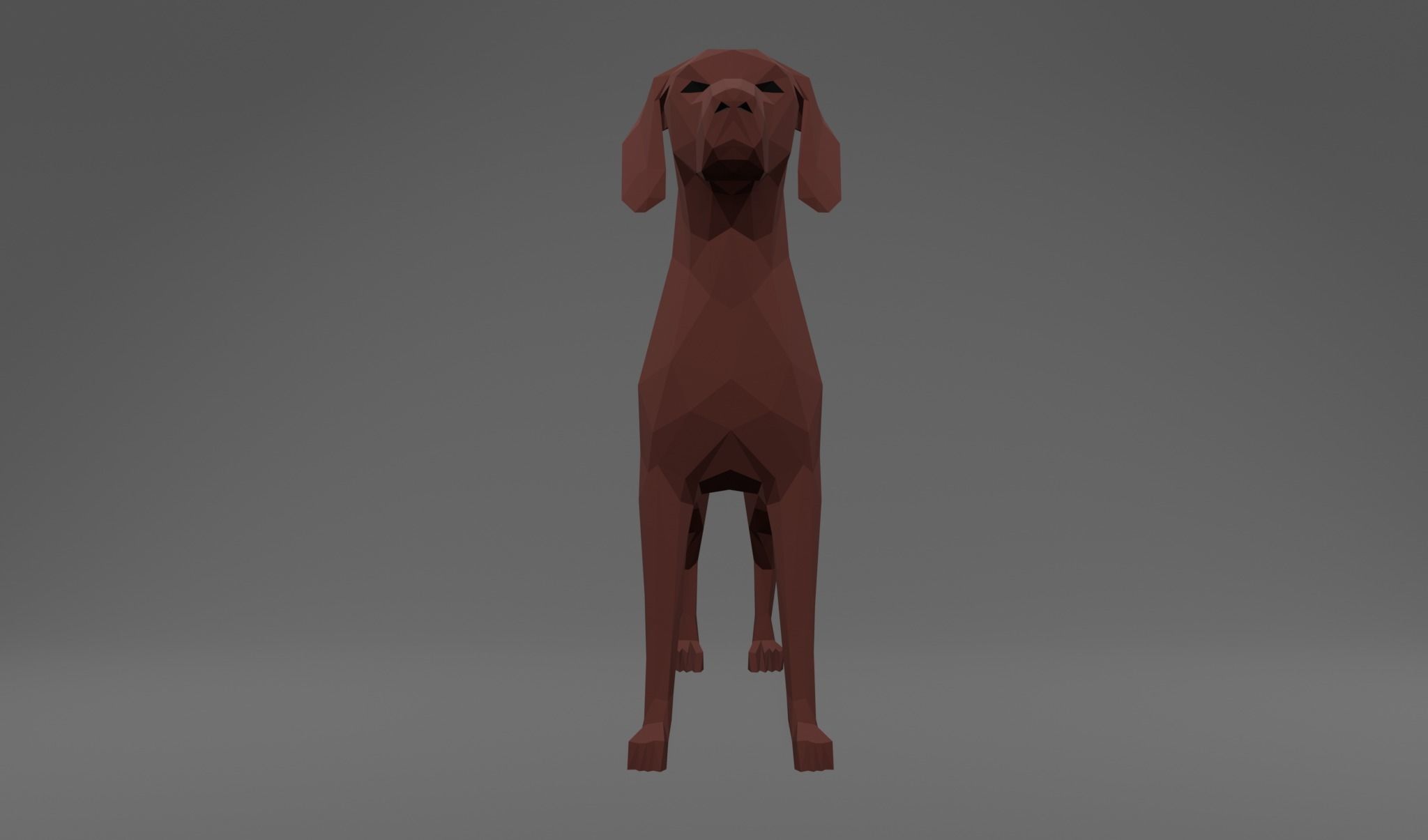 4 Dogs - Geman Shothaired - Braque allemand Lowpoly 3D print model_23