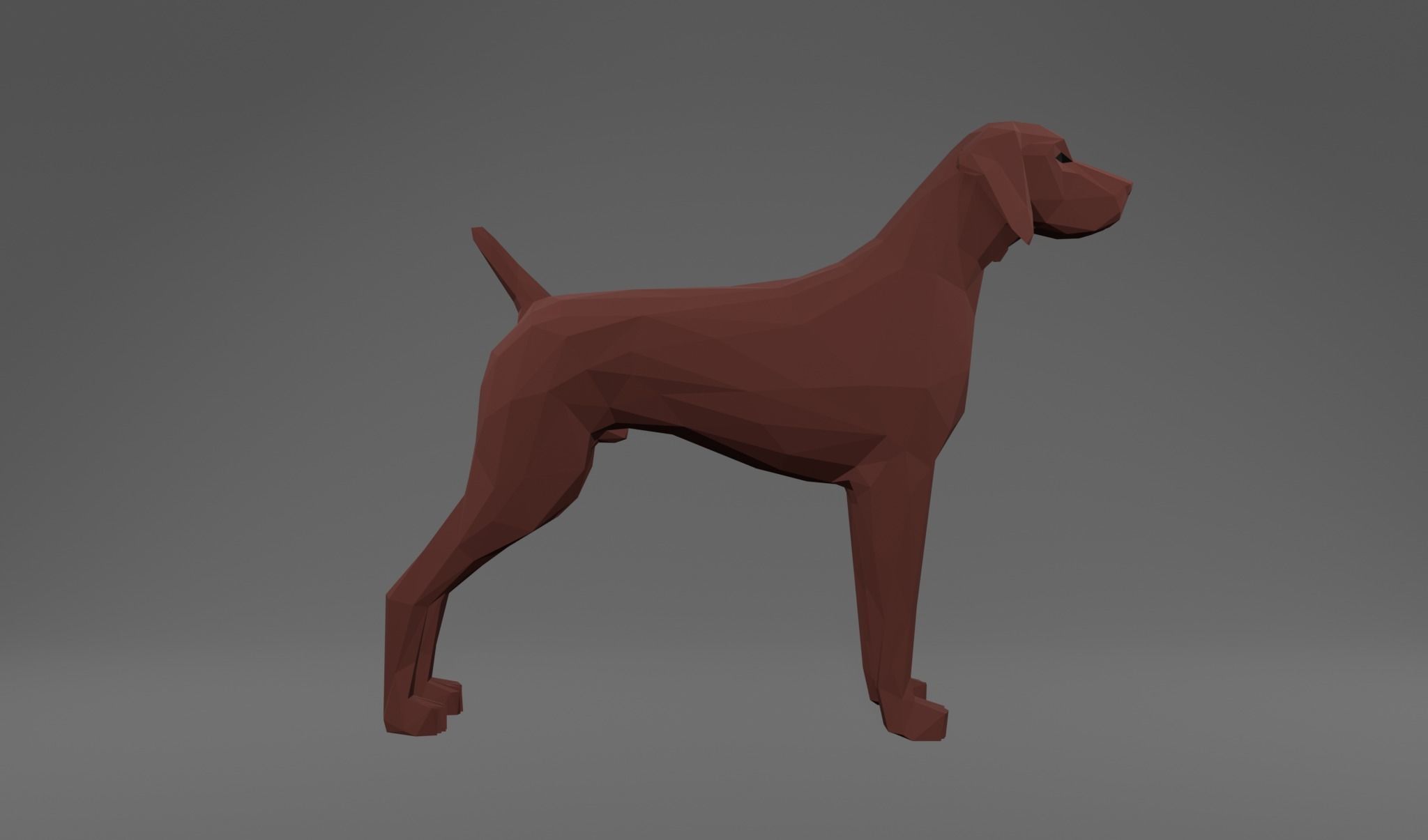 4 Dogs - Geman Shothaired - Braque allemand Lowpoly 3D print model_25