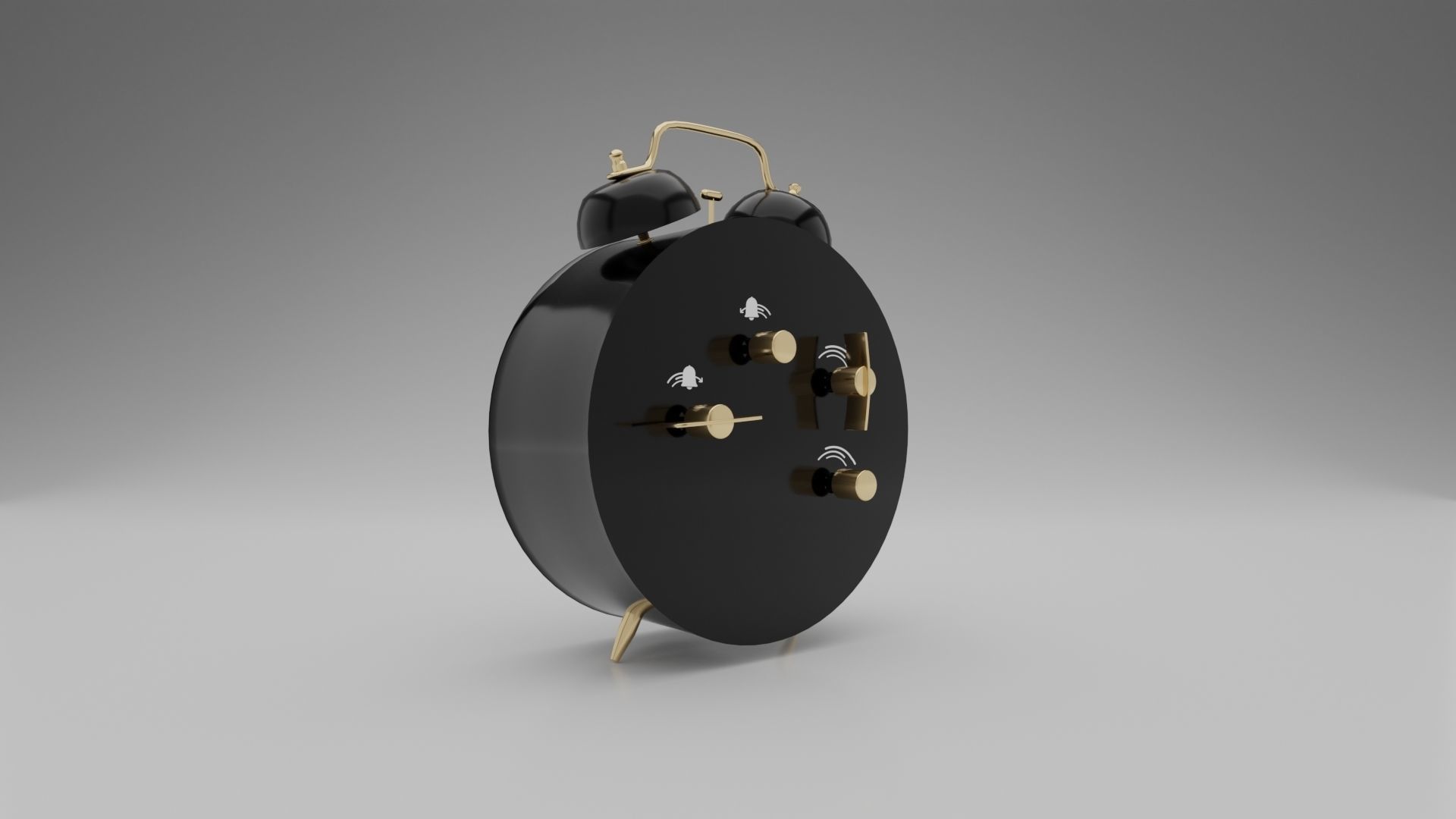 Alarm Clock Low-poly 3D model_3