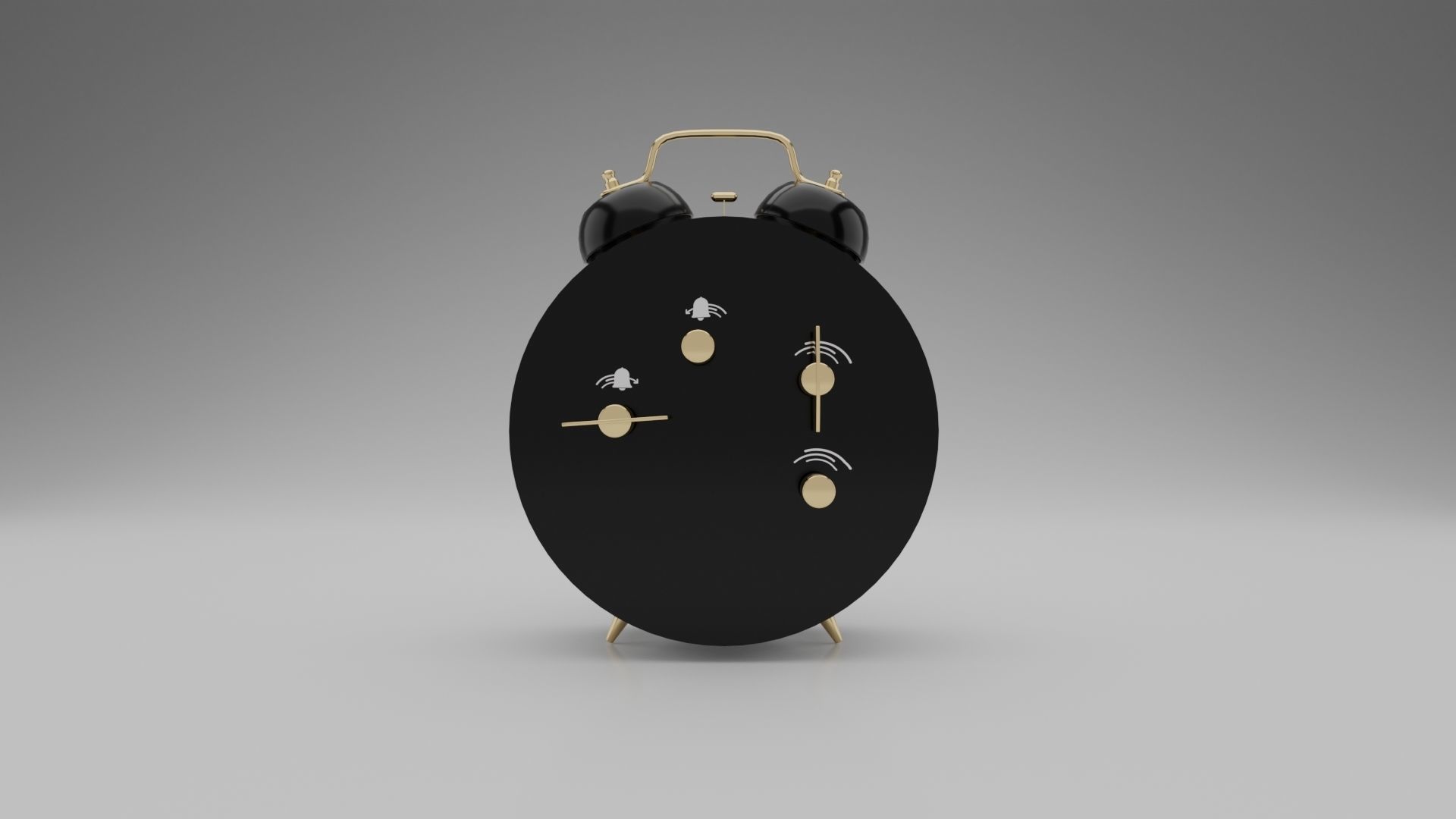 Alarm Clock Low-poly 3D model_2