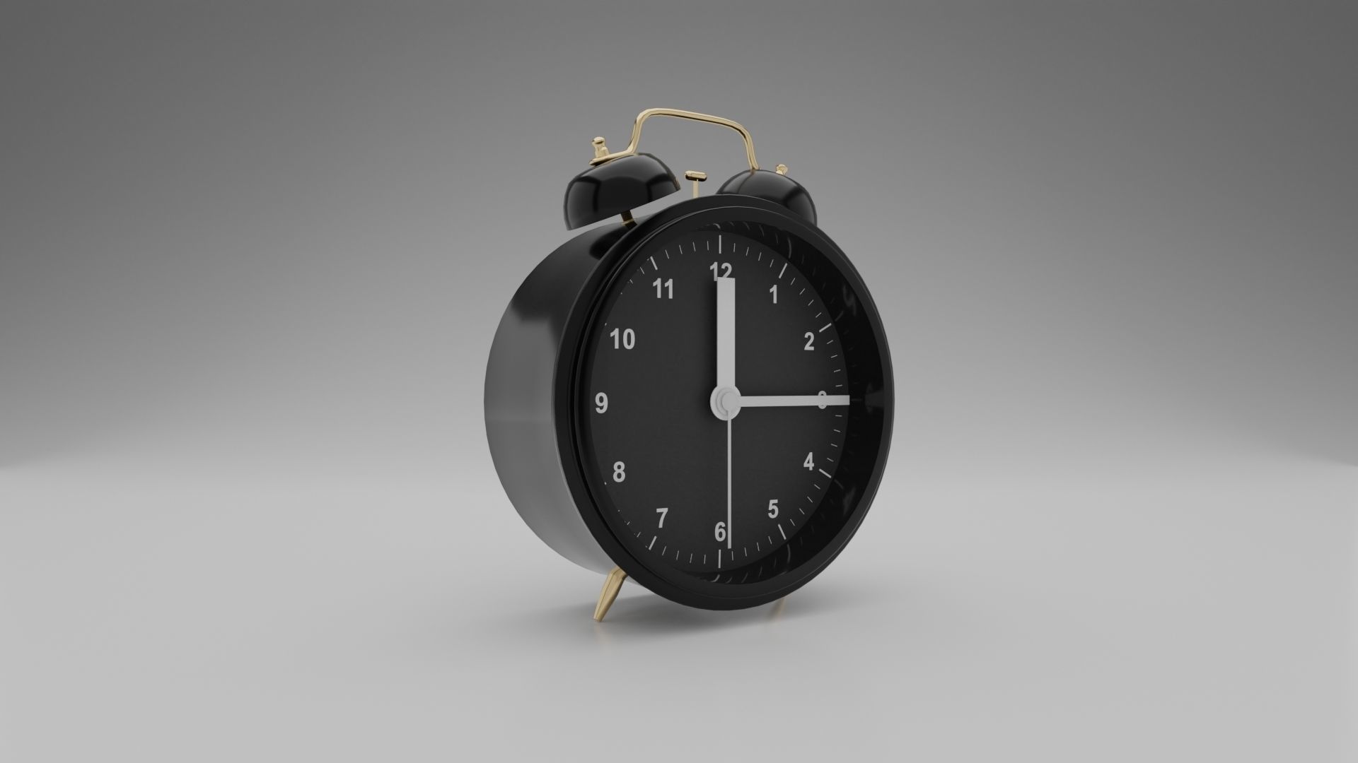 Alarm Clock Low-poly 3D model_1